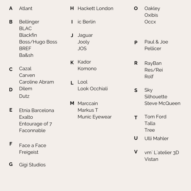 Brillenmarken Liste(1)